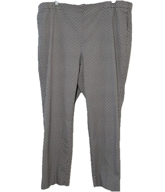 J. Jill Pants - J.Jill Essential Slim Ankle Pants Womens 20 Black White Geometric Pull On